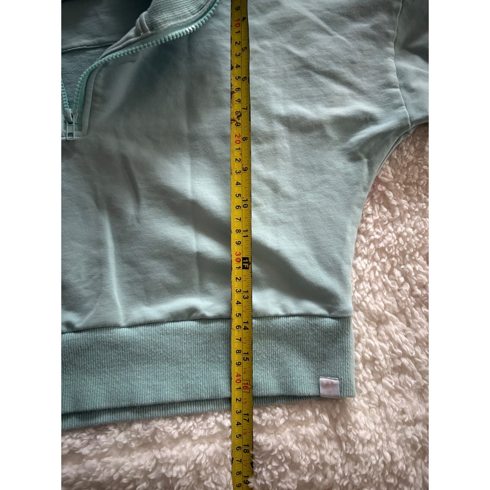 SweetHoney Women's Quarter Zip Cropped Sweatshirt Active Wear Seafoam‎ Size S - Picture 8 of 8